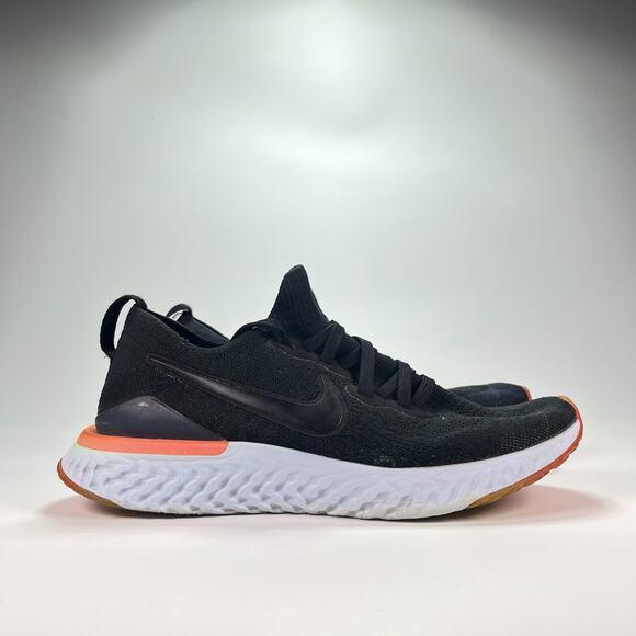 Nike Epic React Flyknit 2 Black Running Shoes Comfort BQ8927-003 Womens Size 8.5 - Picture 1 of 10